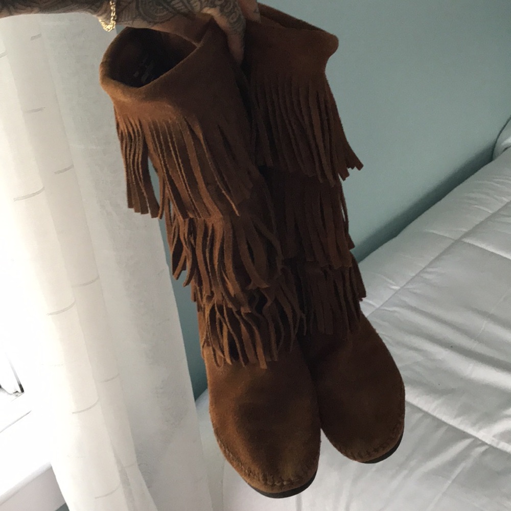 Minnetonka 3 Layer Fringe Boot - image 4